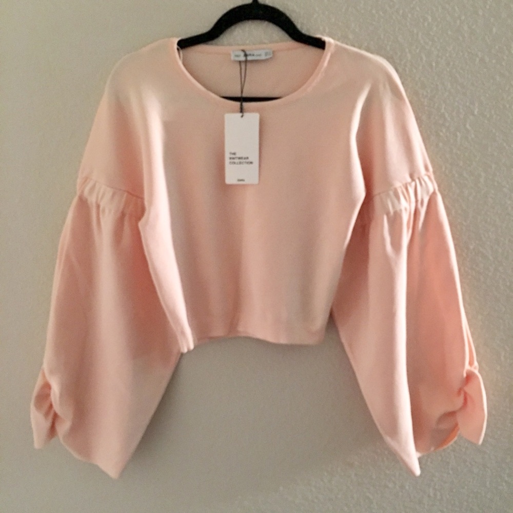 Zara Pink Crew Neck Sweater